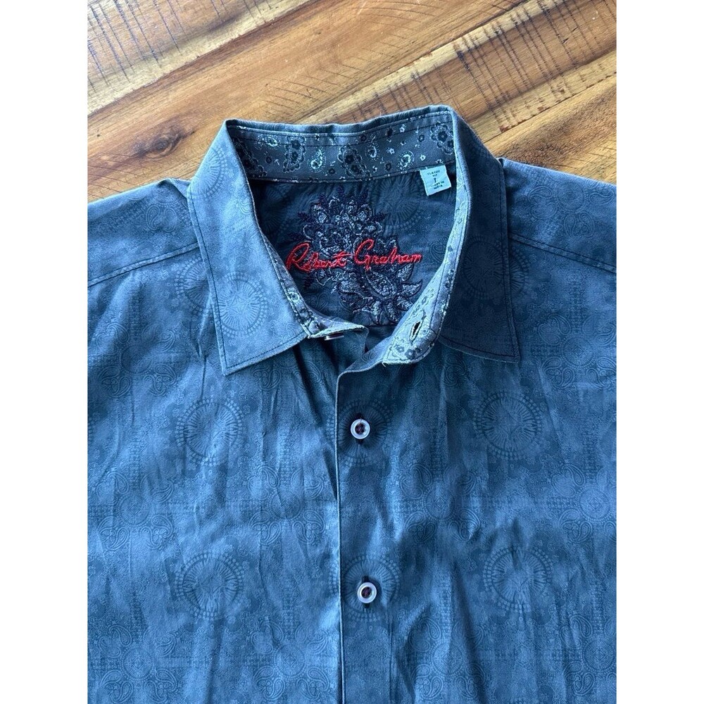 Robert Graham Grey Kaleidoscope Men’s Size L Button Down Dress Shirt
